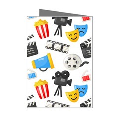 Cinema Icons Pattern Seamless Signs Symbols Collection Icon Mini Greeting Cards (pkg Of 8) by Pakjumat