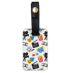 Cinema Icons Pattern Seamless Signs Symbols Collection Icon Luggage Tag (one Side) by Pakjumat