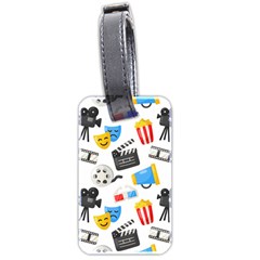 Cinema Icons Pattern Seamless Signs Symbols Collection Icon Luggage Tag (two Sides) by Pakjumat