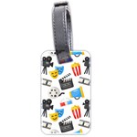 Cinema Icons Pattern Seamless Signs Symbols Collection Icon Luggage Tag (two sides) Front