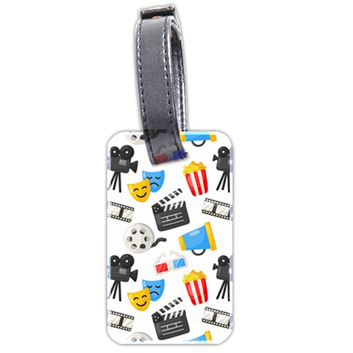 Cinema Icons Pattern Seamless Signs Symbols Collection Icon Luggage Tag (two sides)