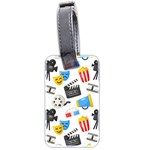 Cinema Icons Pattern Seamless Signs Symbols Collection Icon Luggage Tag (two sides) Back