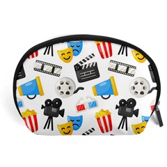 Cinema Icons Pattern Seamless Signs Symbols Collection Icon Accessory Pouch (large) by Pakjumat