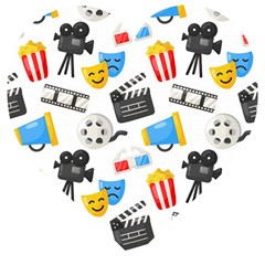 Cinema Icons Pattern Seamless Signs Symbols Collection Icon Wooden Puzzle Heart by Pakjumat