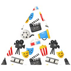 Cinema Icons Pattern Seamless Signs Symbols Collection Icon Wooden Puzzle Triangle by Pakjumat