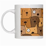 Cute Dog Seamless Pattern Background White Mug Left