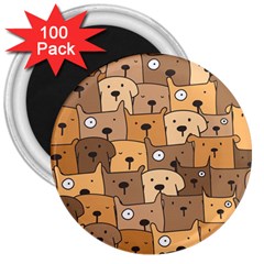 Cute Dog Seamless Pattern Background 3  Magnets (100 Pack) by Pakjumat