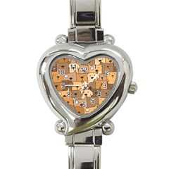 Cute Dog Seamless Pattern Background Heart Italian Charm Watch by Pakjumat