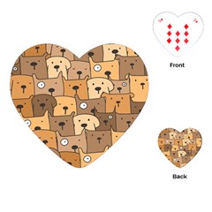 Cute Dog Seamless Pattern Background Playing Cards Single Design (heart)