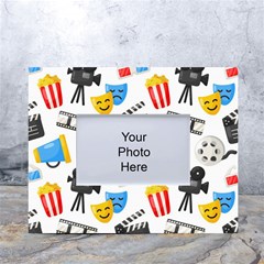 Cinema Icons Pattern Seamless Signs Symbols Collection Icon White Tabletop Photo Frame 4 x6  by Pakjumat