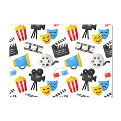 Cinema Icons Pattern Seamless Signs Symbols Collection Icon Crystal Sticker (a4) by Pakjumat