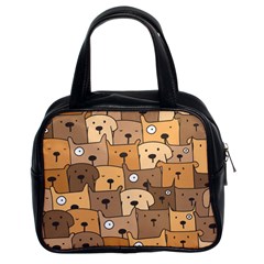 Cute Dog Seamless Pattern Background Classic Handbag (two Sides) by Pakjumat