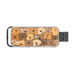 Cute Dog Seamless Pattern Background Portable Usb Flash (two Sides) by Pakjumat