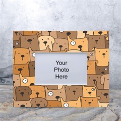 Cute Dog Seamless Pattern Background White Tabletop Photo Frame 4 x6  by Pakjumat