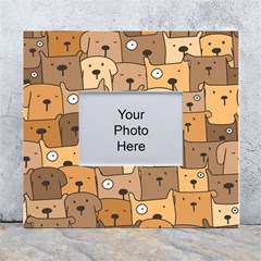 Cute Dog Seamless Pattern Background White Wall Photo Frame 5  X 7  by Pakjumat