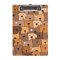 Cute Dog Seamless Pattern Background A5 Acrylic Clipboard by Pakjumat