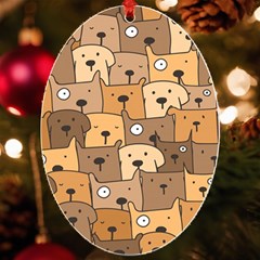 Cute Dog Seamless Pattern Background Uv Print Acrylic Ornament Oval by Pakjumat