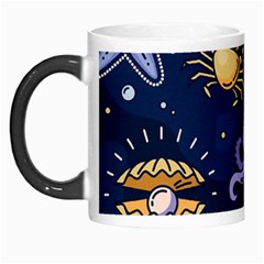 Marine Seamless Pattern Thin Line Memphis Style Morph Mug by Pakjumat