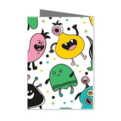 Funny Monster Pattern Mini Greeting Cards (pkg Of 8)