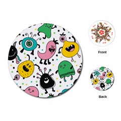 Funny Monster Pattern Playing Cards Single Design (round)