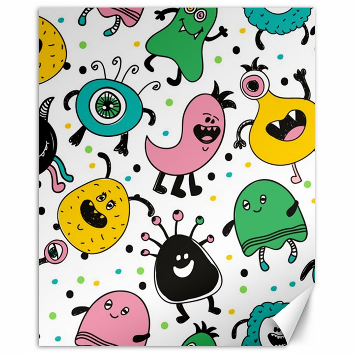 Funny Monster Pattern Canvas 16  x 20 