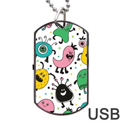 Funny Monster Pattern Dog Tag Usb Flash (two Sides) by Pakjumat