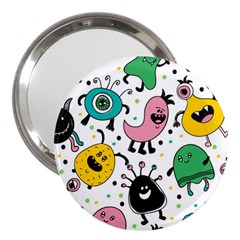 Funny Monster Pattern 3  Handbag Mirrors by Pakjumat