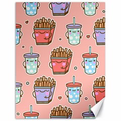 Cute Kawaii Food Seamless Pattern Canvas 18  X 24  by Pakjumat