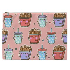 Cute Kawaii Food Seamless Pattern Cosmetic Bag (xxl) by Pakjumat