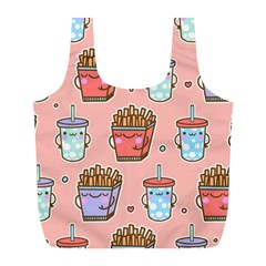 Cute Kawaii Food Seamless Pattern Full Print Recycle Bag (l) by Pakjumat