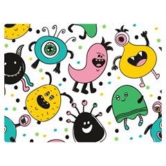 Funny Monster Pattern Premium Plush Fleece Blanket (extra Small) by Pakjumat