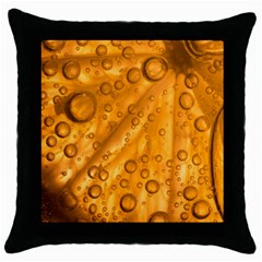 Lime Water Bubbles Macro Light Detail Background Throw Pillow Case (black) by Pakjumat