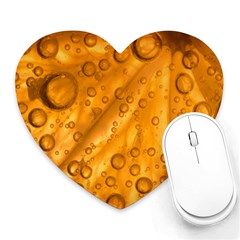 Lime Water Bubbles Macro Light Detail Background Heart Mousepad by Pakjumat