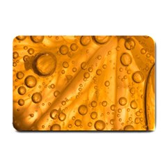 Lime Water Bubbles Macro Light Detail Background Small Doormat by Pakjumat