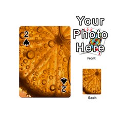 Lime Water Bubbles Macro Light Detail Background Playing Cards 54 Designs (mini)