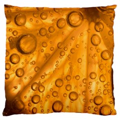 Lime Water Bubbles Macro Light Detail Background Large Cushion Case (two Sides) by Pakjumat