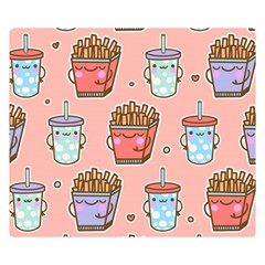 Cute Kawaii Food Seamless Pattern Premium Plush Fleece Blanket (small) by Pakjumat