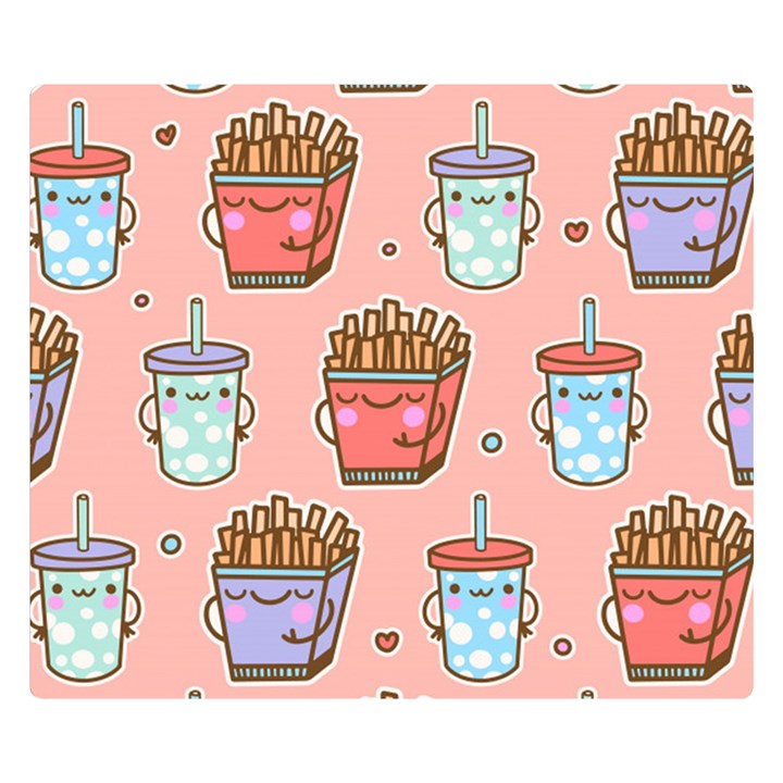 Cute Kawaii Food Seamless Pattern Premium Plush Fleece Blanket (Small)