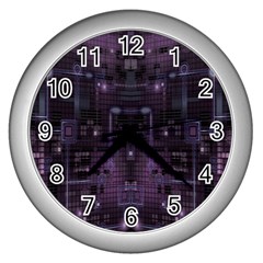 Geometric Art Digital Art Background Wall Clock (silver)