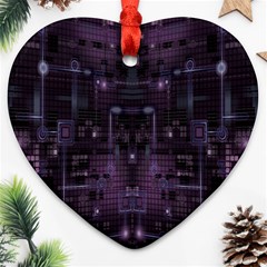 Geometric Art Digital Art Background Heart Ornament (two Sides)