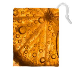 Lime Water Bubbles Macro Light Detail Background Drawstring Pouch (4xl) by Pakjumat