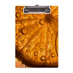 Lime Water Bubbles Macro Light Detail Background A5 Acrylic Clipboard by Pakjumat