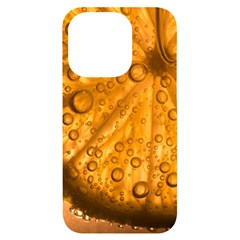 Lime Water Bubbles Macro Light Detail Background Iphone 14 Pro Black Uv Print Case by Pakjumat