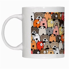 Cute Dog Seamless Pattern Background White Mug by Pakjumat