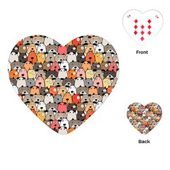 Cute Dog Seamless Pattern Background Playing Cards Single Design (heart)