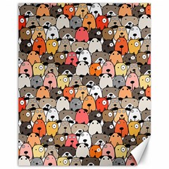 Cute Dog Seamless Pattern Background Canvas 11  X 14  by Pakjumat