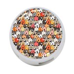 Cute Dog Seamless Pattern Background 4-Port USB Hub (One Side) Front