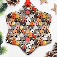 Cute Dog Seamless Pattern Background Ornament (snowflake)