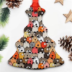 Cute Dog Seamless Pattern Background Ornament (christmas Tree) 