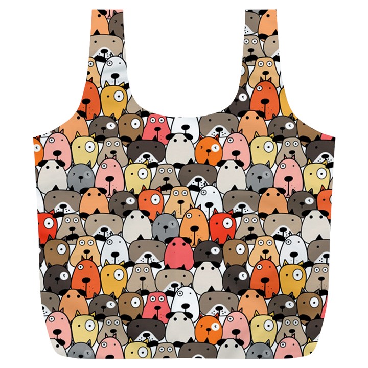 Cute Dog Seamless Pattern Background Full Print Recycle Bag (XL)